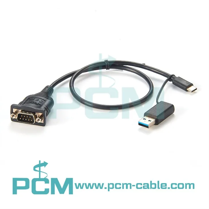 2-hauv-1 Muaj nuj nqi USB rau RS232 Serial Cable