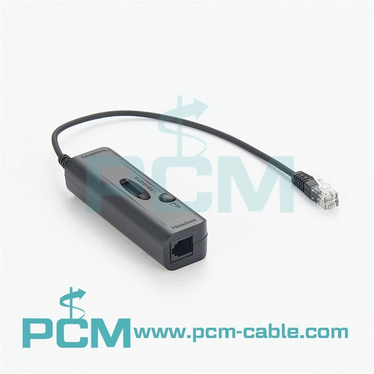 RJ9 RJ11 Headset Adapter Nrog 8 Circuit Court Kab Hloov