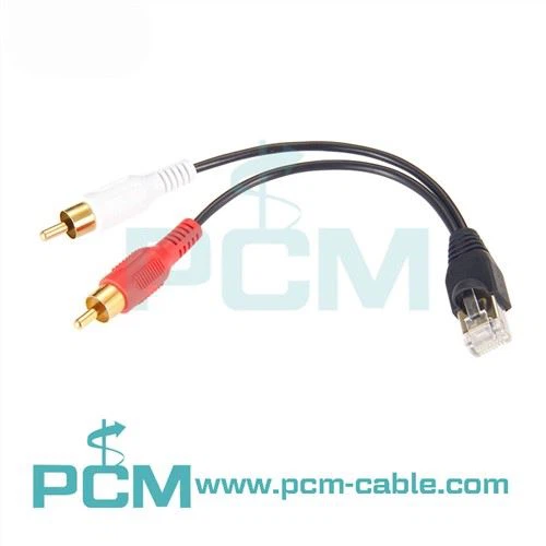 Hwj chim Txuas Adapter RCA Txiv neej rau RJ45 Cable