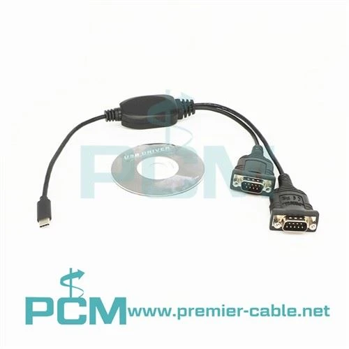 2 Chaw nres nkoj USB Hom-C rau Serial Adapter
