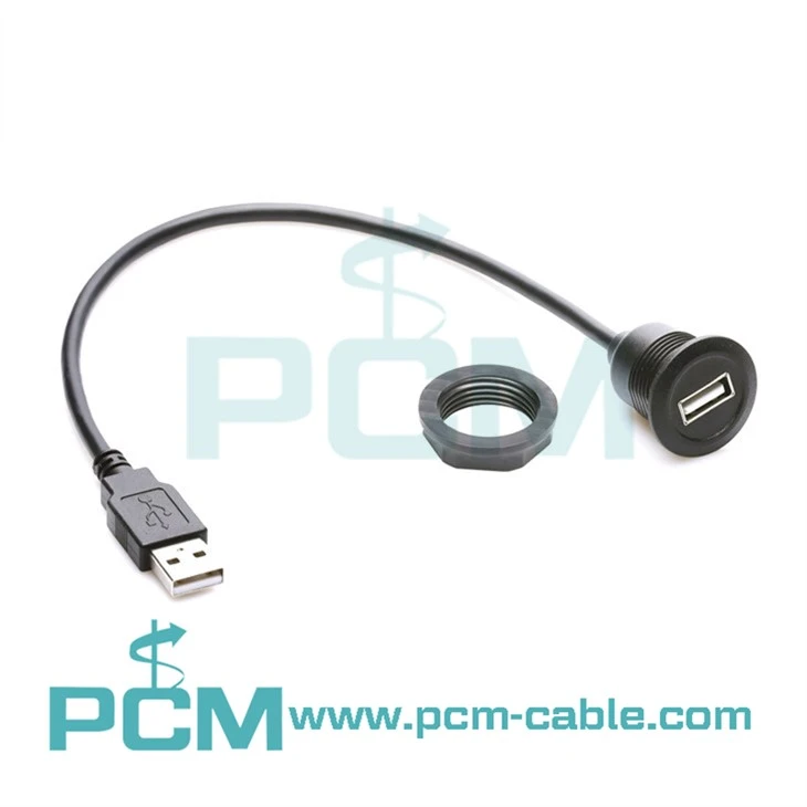 USB 2.0 Type A Round Panel Mount Socket