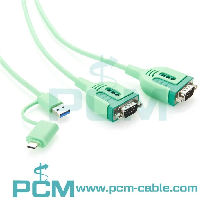 USB-A to DB9 RS232, FTDI, Level-4 ESD Protection, Windows macOS ChromeOS Linux - Rugged TPE Construction