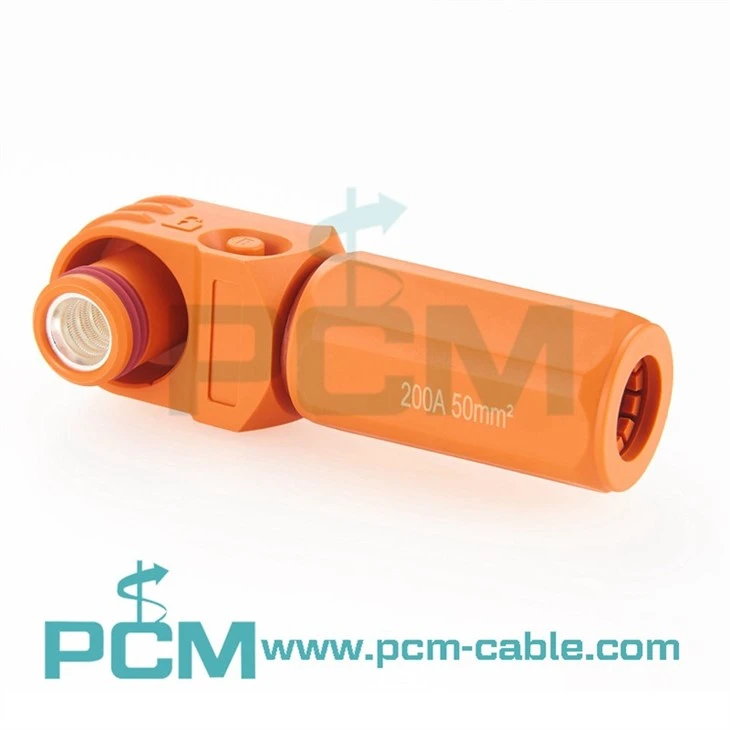 IP67 Energy Battery Storage Connector Plug Male Right Angle 200A 8mm 50mm2