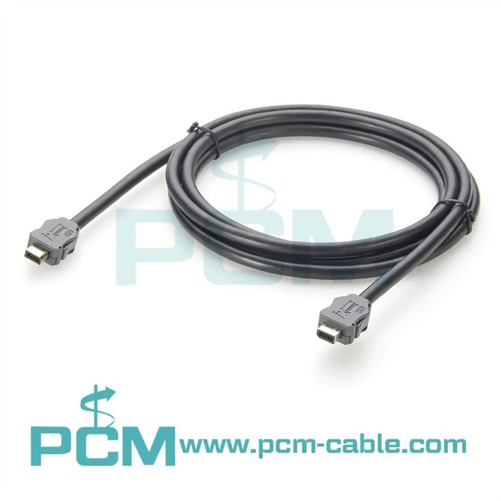 Industrial Grade IX40G Cat6A Cable, IX-A Key to IX-A Key, 10Gbps High Speed, for Harsh Environments