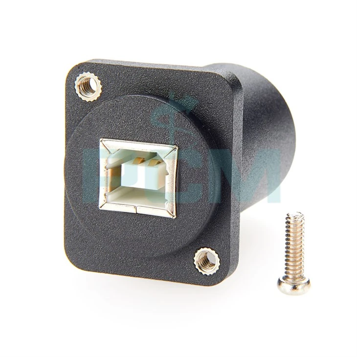 D type USB panel mount connector in XLR Shell