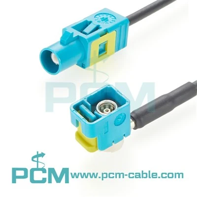 FAKRA Txoj Cai Lub Taub Hau Rau FAKRA Ncaj Plug Cable Sib Txuas RG174 50 Ohm Z Ntsiab Cai