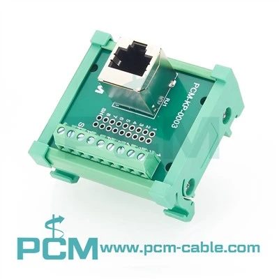 RJ45 Poj Niam Rau Terminal Block Breakout Board Rau DIN Rail