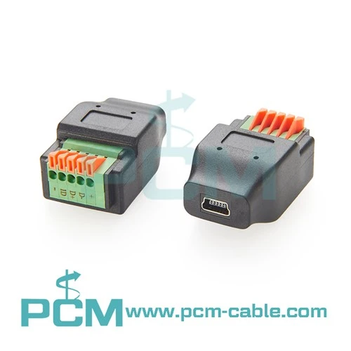 USB Mini B Poj Niam Socket Rau 5 Pin Terminal Block