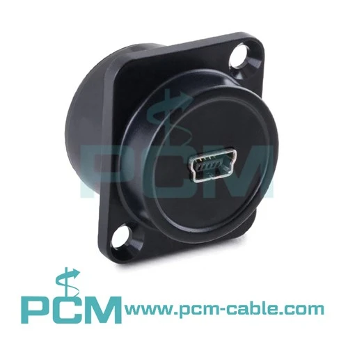 USB2.0 Mini B Feedthrough Vaj Huam Sib Luag Mount Connector